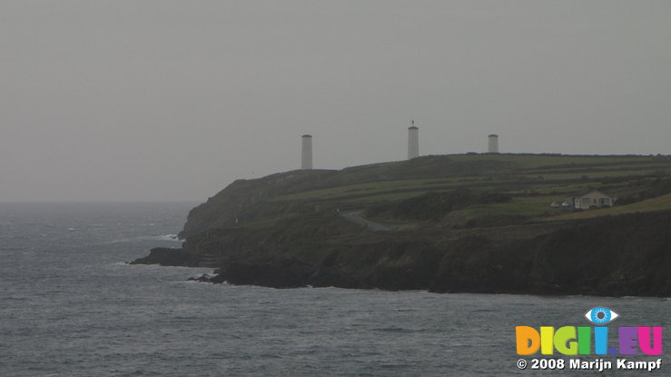 SX00270 Three White Towers and Metal Man Tramore